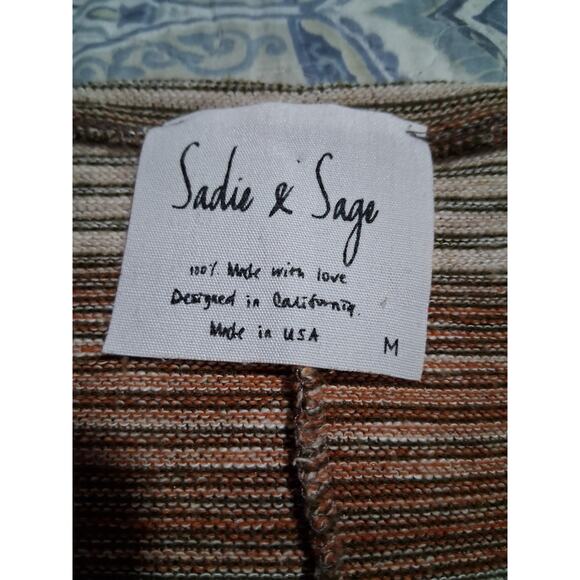 Sadie & Sage Oversized Women's size Medium Striped Knit Grungecore Academia Top - Picture 9 of 13